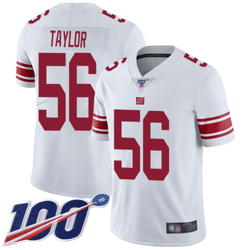 Men New York Giants 56 Lawrence Taylor White Vapor Untouchable Limited Player 100th Season Football NFL Jersey